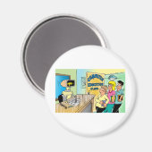 Kinder sehen Roboterlehrer in der Computerklasse Magnet (Vorderseite/Rückseite)