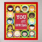 Kinder sehen sich dem Lehrerteam-Poster gegenüber Poster (Vorne)