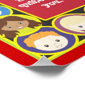 Kinder sehen sich dem Lehrerteam-Poster gegenüber Poster (Ecke)