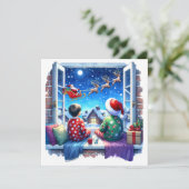 Kinder sehen Weihnachten am Heiligen Abend (Stehend Vorderseite)