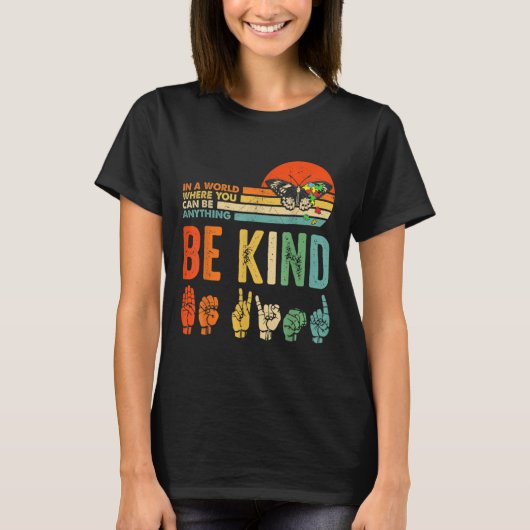 Kinder Seid Nett Autismus-Bewusstsein Asl Mutter L T-Shirt (Vorderseite)