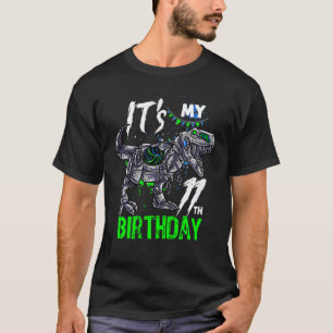 Kinder sein 11. Geburtstag 11 Jahre alt Dino Rex B T-Shirt