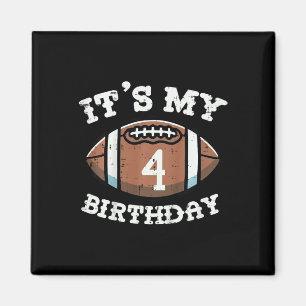 Kinder sein 4. Geburtstag American Football 4 Jahr Magnet