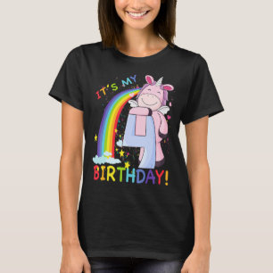 Kinder sein 4. Geburtstag Einhorn 4 Jahre alt Gebu T-Shirt