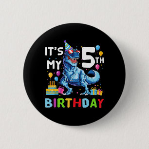 Kinder sein 5. Geburtstag Unicorn (5 Jahre alt Mäd Button