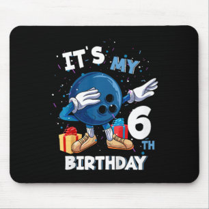 Kinder sein 6. Geburtstag 6 Jahre alter Bowling Ge Mousepad