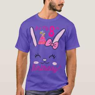 Kinder sein 8. Geburtstagsmädchen Bunny Rabbit The T-Shirt