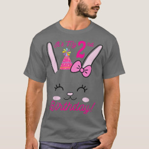 Kinder sein zweites Geburtstagsmädchen Thema Bunny T-Shirt