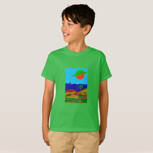 Kinder Shirt mit Sonnen und Meer Design (Vorne ganz)
