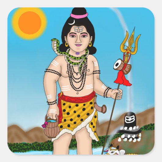 Kinder-Shiva-Aufkleber Quadratischer Aufkleber (Vorderseite)