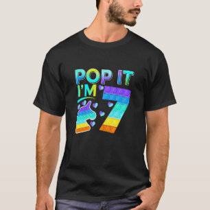 Kinder Sieben Pop Es bin ich 7 Niedlich Einhorn Ge T-Shirt