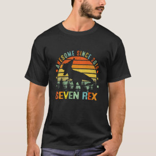 Kinder Sieben Rex 7. Geburtstag Siebter Dinosaurie T-Shirt