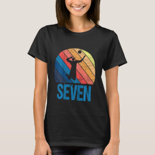 Kinder Siebter Geburtstag Retro Volleyball 7 Jahre T-Shirt