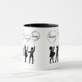 Kinder Silhouette Inspiration Wörter Ballons Tasse (Zentrum)