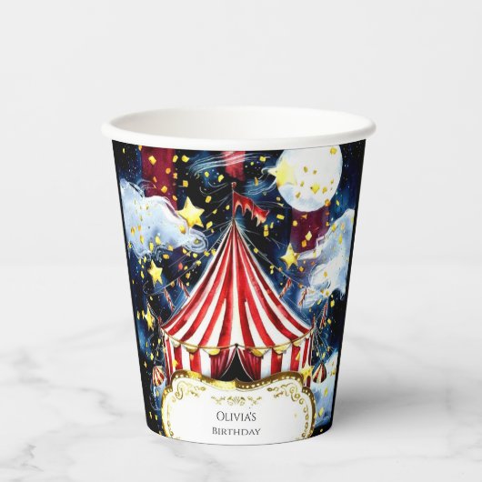 Kinder Simple Circus Geburtstag Pappbecher (Vorderseite)