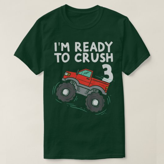 Kinder sind bereit, 3 Monster Truck Niedlich 3. T-Shirt (Design vorne)