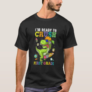 Kinder sind bereit, den ersten Grade 1 Dinosaurier T-Shirt