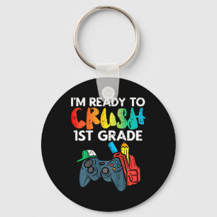 Kinder sind bereit, erstklassigen Video-Gamer zu z Schlüsselanhänger