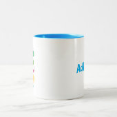 "Kinder sind ein Geschenk" - blau gemacht Zweifarbige Tasse (Mittel)