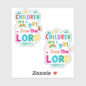 Kinder sind ein Geschenk des Herrn" Custom Cut Aufkleber (Blatt)