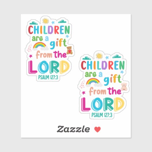 Kinder sind ein Geschenk des Herrn" Custom Cut Aufkleber (Blatt)