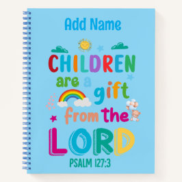 "Kinder sind ein Geschenk des Herrn" (Junge - blau Notizblock