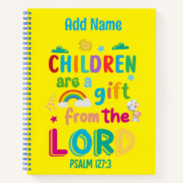 "Kinder sind ein Geschenk des Herrn" (Junge-Blau) Notizblock