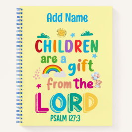 "Kinder sind ein Geschenk des Herrn" (Junge-Blau) Notizblock