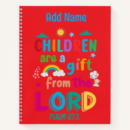 "Kinder sind ein Geschenk des Herrn" (Junge-Blau) Notizblock (Vorderseite)