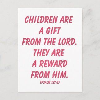Kinder sind ein Geschenk des Herrn: Psalm 127 Postkarte