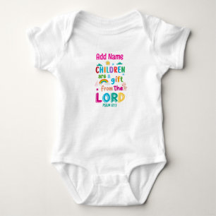 "Kinder sind ein Geschenk des Herrn" (rosa) Baby Strampler