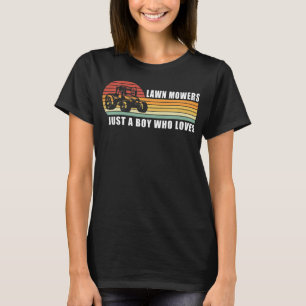 Kinder sind einfach ein Junge, der Rasenmäher lieb T-Shirt