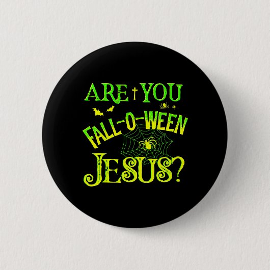 Kinder sind Fall-o-ween Jesus Christliches Hallowe Button (Vorderseite)