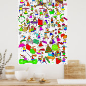 Kinder sind große Niedliche Cartoon Strichmännchen Poster (Küche)