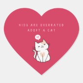 Kinder sind überbewertet - eine Katze Dunkler Mage Herz-Aufkleber (Vorderseite)