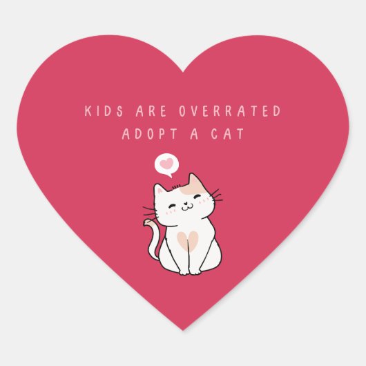 Kinder sind überbewertet - eine Katze Dunkler Mage Herz-Aufkleber (Vorderseite)