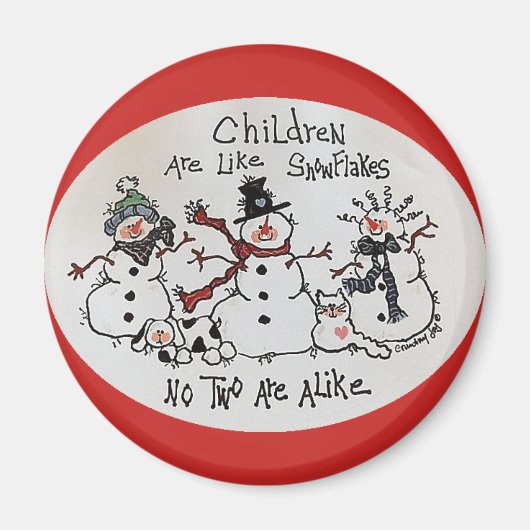 Kinder sind wie Schneeflocken Magnet (Vorne)