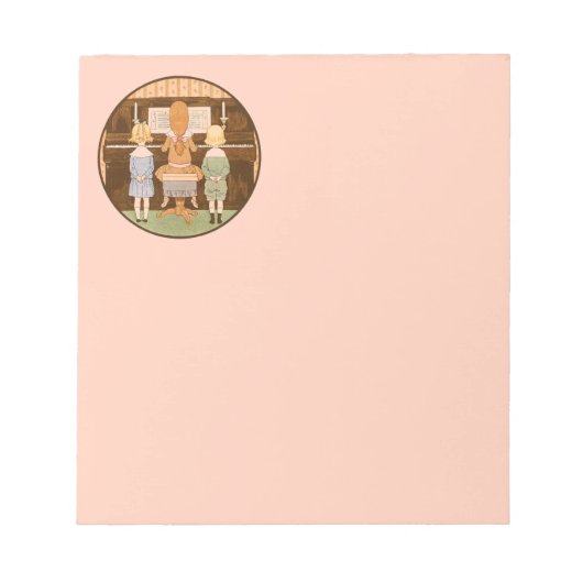 KINDER SING, VINTAGE PIANO MUSIKLEHRE NOTEPAD NOTIZBLOCK (Vorderseite)