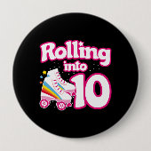 Kinder Skate Party - 10. Geburtstag - Roller Skate Button (Vorderseite)