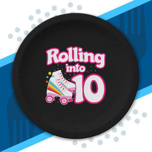 Kinder Skate Party - 10. Geburtstag - Roller Skate Pappteller