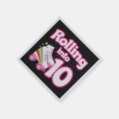 Kinder Skate Party - 10. Geburtstag - Roller Skate Serviette (Ecke)