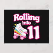 Kinder Skate Party - 11. Geburtstag - Roller Skate Postkarte (Vorderseite)