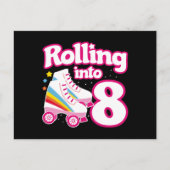 Kinder Skate Party - 8. Geburtstag - Roller Skaten Postkarte (Vorderseite)