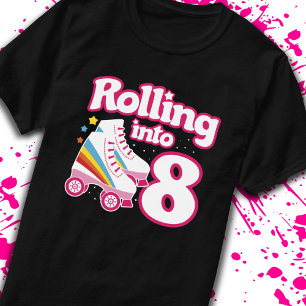 Kinder Skate Party - 8. Geburtstag - Roller Skaten T-Shirt