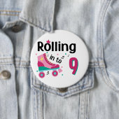 Kinder Skate Party - 9. Geburtstag - Roller Skaten Button (Beispiel)