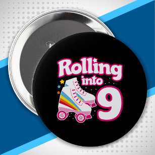 Kinder Skate Party - 9. Geburtstag - Roller Skaten Button