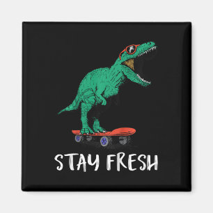 Kinder Skateboarding T-Rex Skater Dinosaurier Jung Magnet