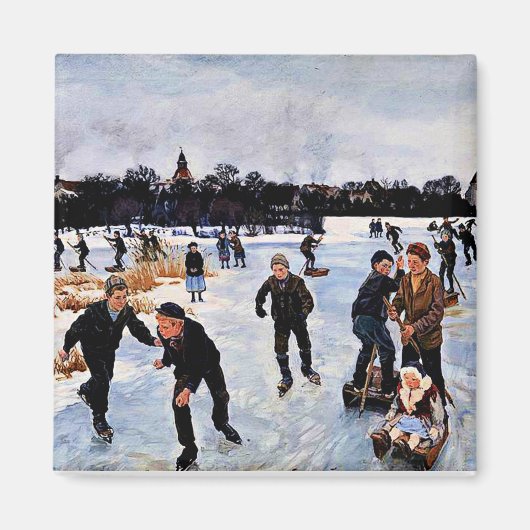 Kinder Skaten außerhalb von faborca Magnet (Vorne)