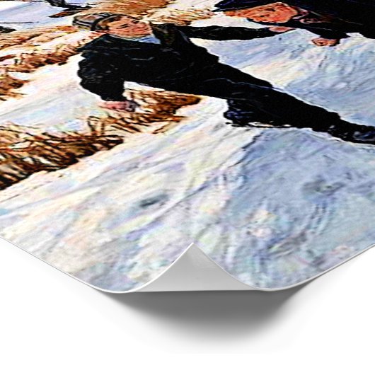 Kinder Skaten außerhalb von faborca Poster (Ecke)