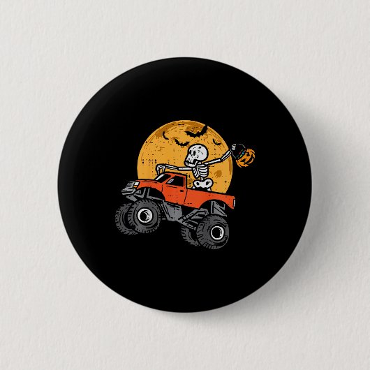 Kinder Skeleton Monster Truck Moon Candy Kleinkind Button (Vorderseite)